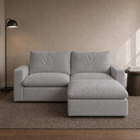 2 Seat SkyLux Drift Cloud Couch in Light Grey — two seats with ottoman chaise